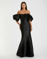 Best Sellers | Women Mac Duggal Black Sweetheart Off The Shoulder Puff Sleeve Gown Black