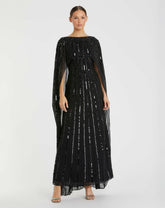 Best Sellers | Women Mac Duggal Embellished Column Cape Dress Black