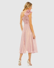Best Sellers | Women Mac Duggal Pink Rosette One Shoulder Tea Length Dress Rose