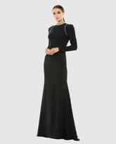 Best Sellers | Women Mac Duggal Raglan Long Sleeve High Neck Gown Black