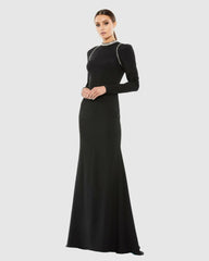 Best Sellers | Women Mac Duggal Raglan Long Sleeve High Neck Gown Black
