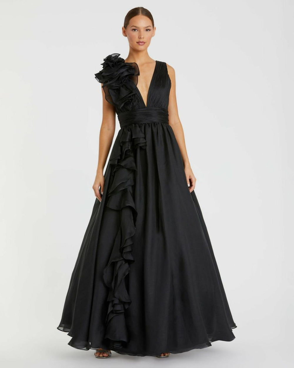 Best Sellers | Women Mac Duggal Ruffle Detailed Evening Dress Black