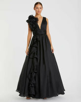 Best Sellers | Women Mac Duggal Ruffle Detailed Evening Dress Black