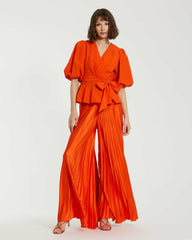 Blouses And Tops | Women Mac Duggal Faille Wrap Over Balloon Sleeve Blouse - FINAL SALE Sunset