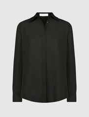 Blouses And Tops | Women Mac Duggal The Bentley Long Sleeve Button Up Georgette Blouse - FINAL SALE Black