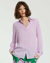 Blouses And Tops | Women Mac Duggal The Bentley Long Sleeve Button Up Georgette Blouse - FINAL SALE Orchid