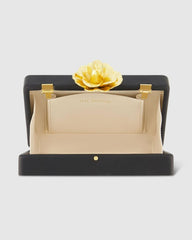 Clutches | Women Mac Duggal Gold Rose Mini Black Nappa Leather Box Clutch Black