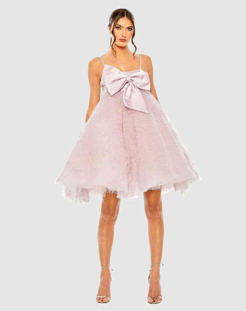 Cocktail Dresses | Women Mac Duggal Bow Front Tulle Mini Dress Rose