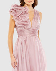 Cocktail Dresses | Women Mac Duggal Pink Sleeveless Chiffon A-Line Tea Length Cocktail Dress Rose