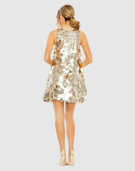 Cocktail Dresses | Women Mac Duggal Sleeveless Disc Sequin Trapeze Dress Silver