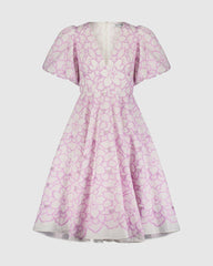 Daytime Dresses | Women Mac Duggal Embroidered Floral Puff Sleeve Dress Orchid White