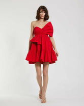 Daytime Dresses | Women Mac Duggal Faille Strapless Twist Bow Mini Dress Cherry