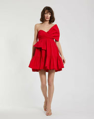 Daytime Dresses | Women Mac Duggal Faille Strapless Twist Bow Mini Dress Cherry
