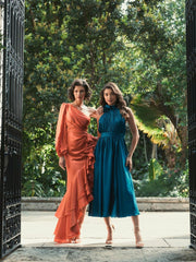 Daytime Dresses | Women Mac Duggal One Sleeve Cut Out Asymmetrical Ruffled Gown Cobalt