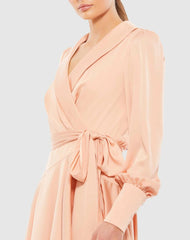 Daytime Dresses | Women Mac Duggal Pink Short Wrap Dress Salmon