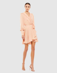 Daytime Dresses | Women Mac Duggal Pink Short Wrap Dress Salmon