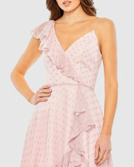 Daytime Dresses | Women Mac Duggal Ruffled Faux Wrap Midi Dress Blush Gold