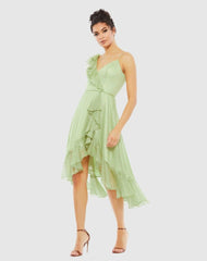 Daytime Dresses | Women Mac Duggal Ruffled Faux Wrap Midi Dress Blush Gold