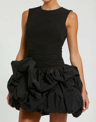 Daytime Dresses | Women Mac Duggal Sleeveless Crepe Bubble Skirt Mini Dress Black