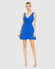 Daytime Dresses | Women Mac Duggal Tiered Ruffle Fit & Flare Mini Dress Royal Blue