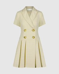 Daytime Dresses | Women Mac Duggal Tweed Short Sleeve Blazer Mini Dress Cream