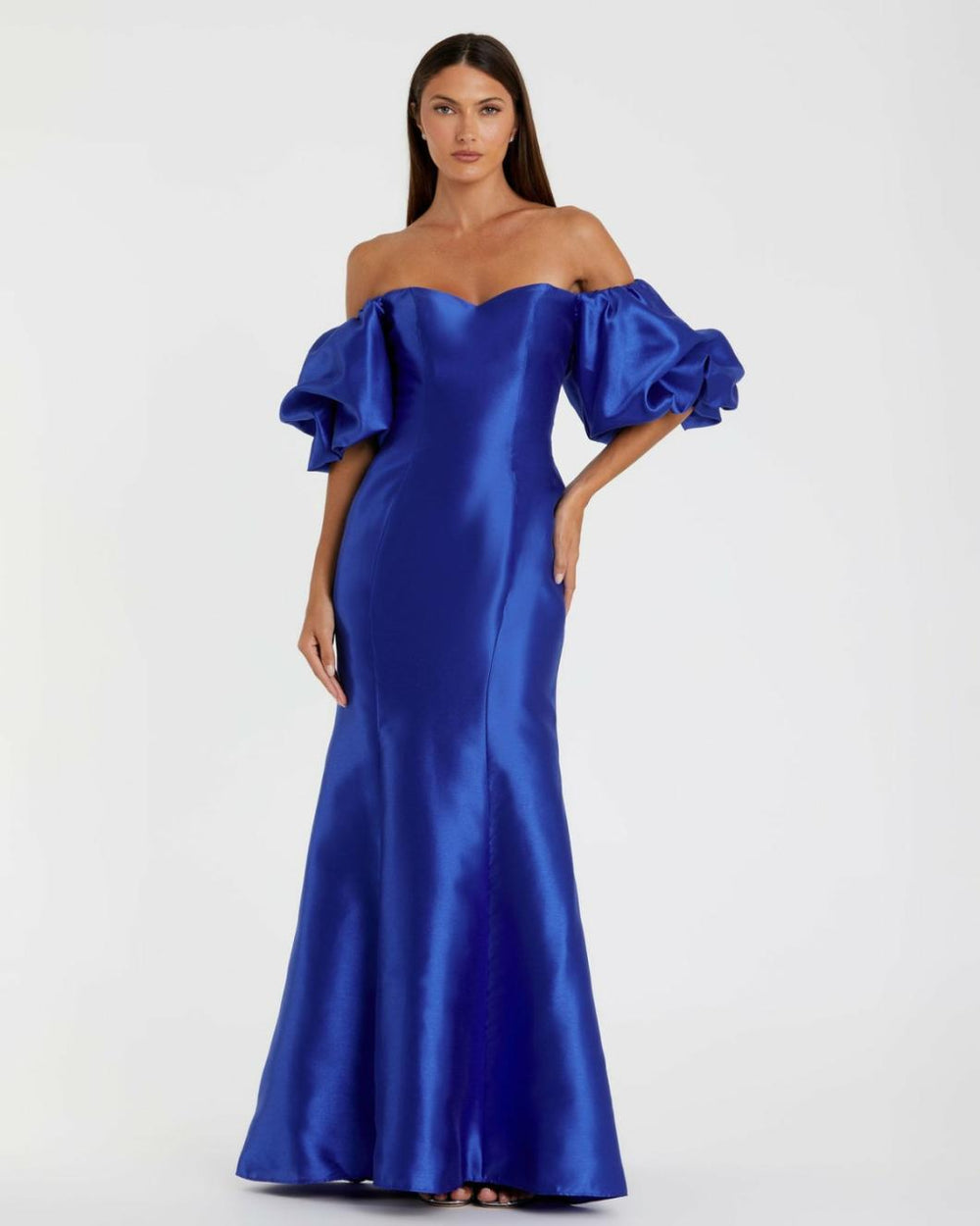 Evening Gowns | Women Mac Duggal Blue Sweetheart Off The Shoulder Puff Sleeve Gown Royal Blue