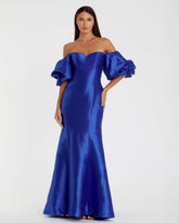Evening Gowns | Women Mac Duggal Blue Sweetheart Off The Shoulder Puff Sleeve Gown Royal Blue