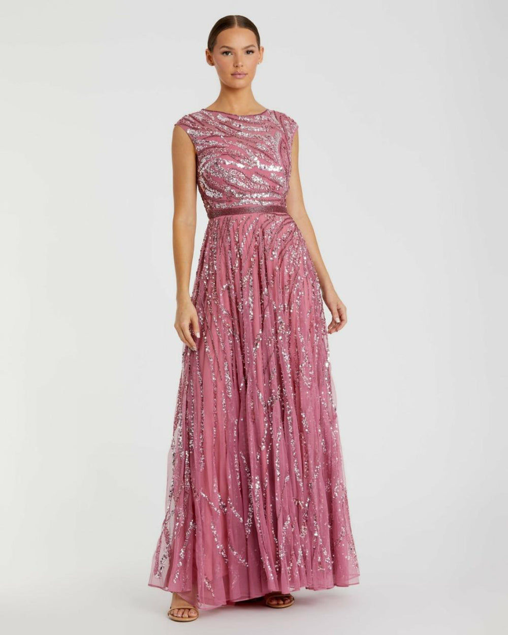 Evening Gowns | Women Mac Duggal Cap Sleeve Embellished Evening Gown Plum