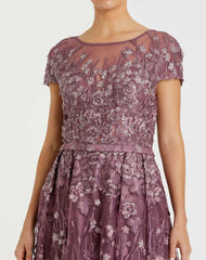Evening Gowns | Women Mac Duggal Embellished Floral Cap Sleeve A Line Gown Wisteria