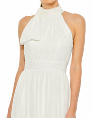 Evening Gowns | Women Mac Duggal High Neck Chiffon Gown Powder Blue