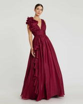 Evening Gowns | Women Mac Duggal Ruffle Detailed Evening Dress Wine