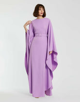 Every Day Dresses | Women Mac Duggal Crepe Boat Neck Caftan Dress With Belt Orchid