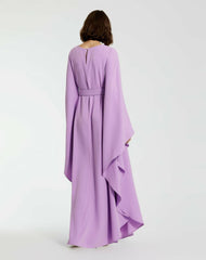 Every Day Dresses | Women Mac Duggal Crepe Boat Neck Caftan Dress With Belt Orchid