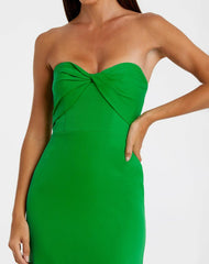Every Day Dresses | Women Mac Duggal Crepe Strapless Twist Top Fitted Midi Dress Spring Green
