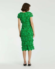 Every Day Dresses | Women Mac Duggal Floral Lace Fitted Short Sleeve Midi Dress Spring Green
