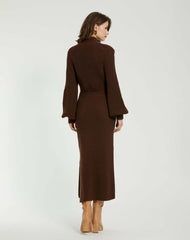 Every Day Dresses | Women Mac Duggal Long Sleeve Turtle Neck Knit Midi Dress Chocolate