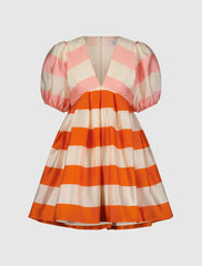 Every Day Dresses | Women Mac Duggal Organza Striped Balloon Sleeve Mini Dress Sunset