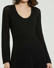 Every Day Dresses | Women Mac Duggal Scoop Neck Long Sleeve Knit Maxi Dress Black