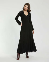 Every Day Dresses | Women Mac Duggal Scoop Neck Long Sleeve Knit Maxi Dress Black
