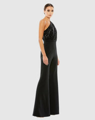 Jumpsuits & Rompers | Women Mac Duggal Sequined One Shoulder Jumpsuit - FINAL SALE Black