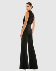 Jumpsuits & Rompers | Women Mac Duggal Sequined One Shoulder Jumpsuit - FINAL SALE Black