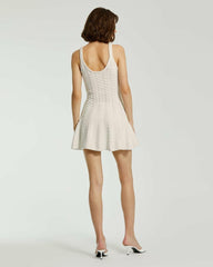 Knitwear | Women Mac Duggal Cream Sleeveless Cable Knit Fit And Flare Mini Tank Dress Cream