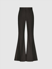 Pants | Women Mac Duggal Black Classic Crepe Flared Trouser Pant - FINAL SALE Black