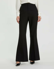 Pants | Women Mac Duggal Black Classic Crepe Flared Trouser Pant - FINAL SALE Black