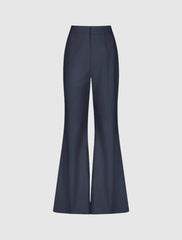 Pants | Women Mac Duggal Navy Classic Crepe Flared Trouser Pant - FINAL SALE Navy