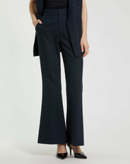Pants | Women Mac Duggal Navy Classic Crepe Flared Trouser Pant - FINAL SALE Navy