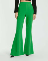 Pants | Women Mac Duggal Spring Green Classic Crepe Flared Leg Trouser Pant - FINAL SALE Spring Green