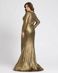 Plus Size Dresses | Women Mac Duggal Chic Metallic Evening Gown (Plus) Bronze