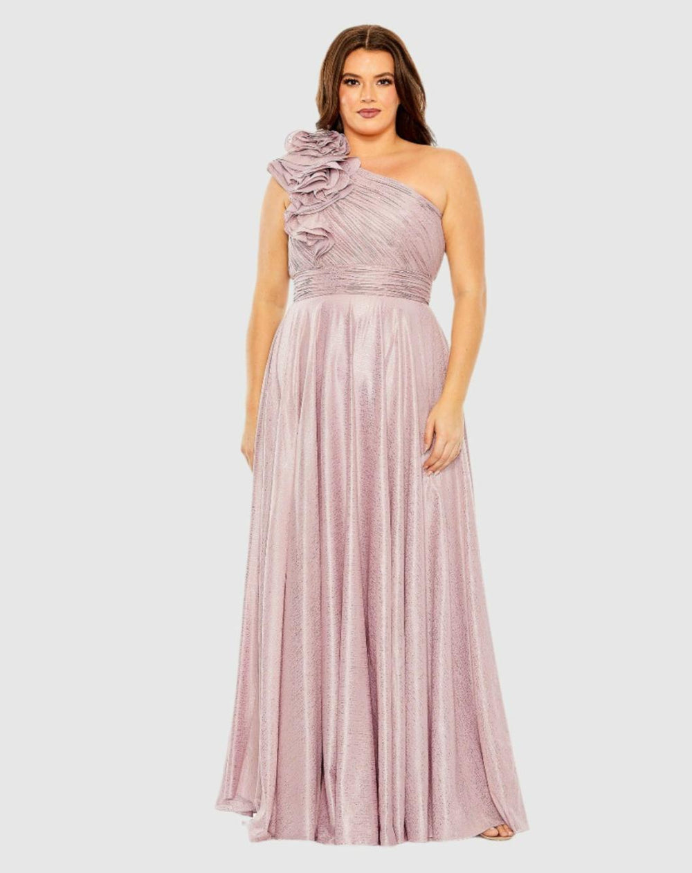 Plus Size Dresses | Women Mac Duggal Floral Detail One Shoulder Gown (Plus) Lilac