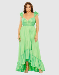 Plus Size Dresses | Women Mac Duggal Ruffle Strap High Low Gown (Plus) Watermelon